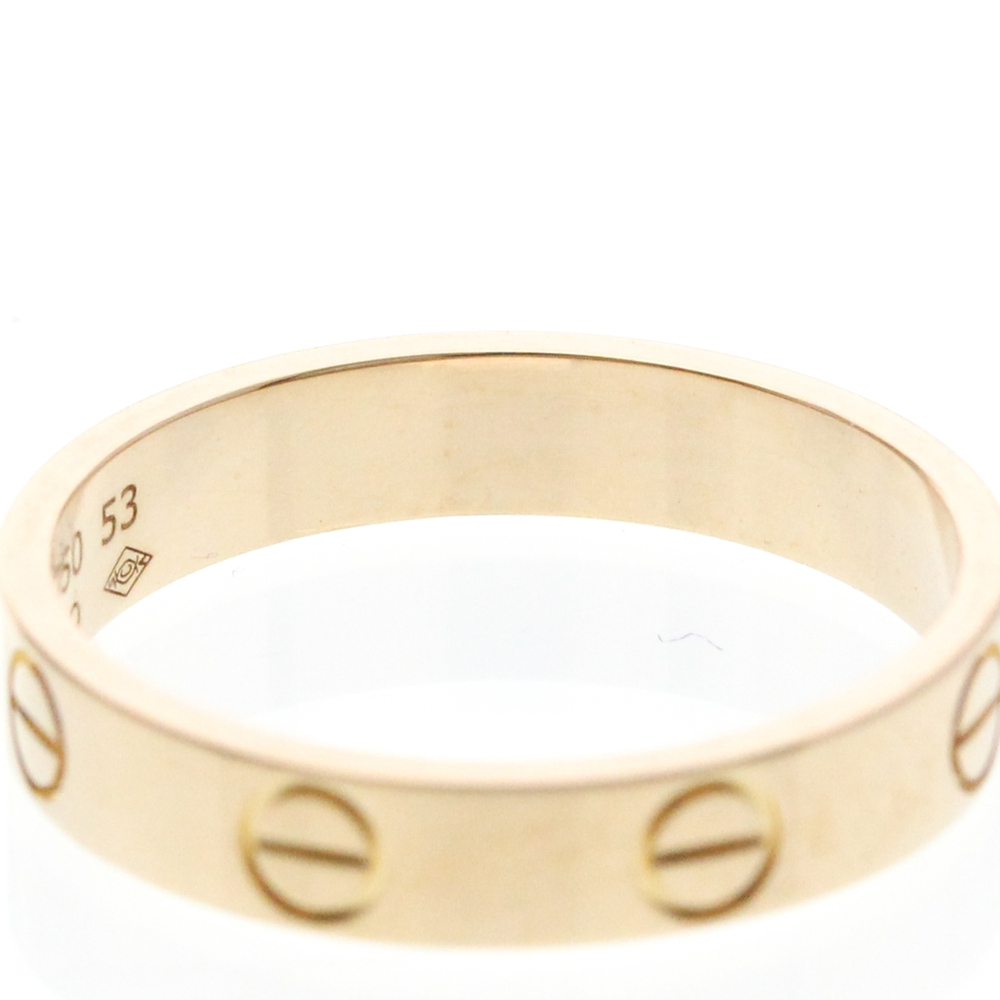 Cartier Mini Love Ring Pink Gold (18K) Fashion No Stone Band Ring Pink Gold - Picture 8 of 9